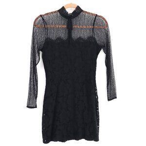 Zara Lace Sheer Mini Dress Womens S Black Romantic Dark Feminine Whimsigoth LBD
